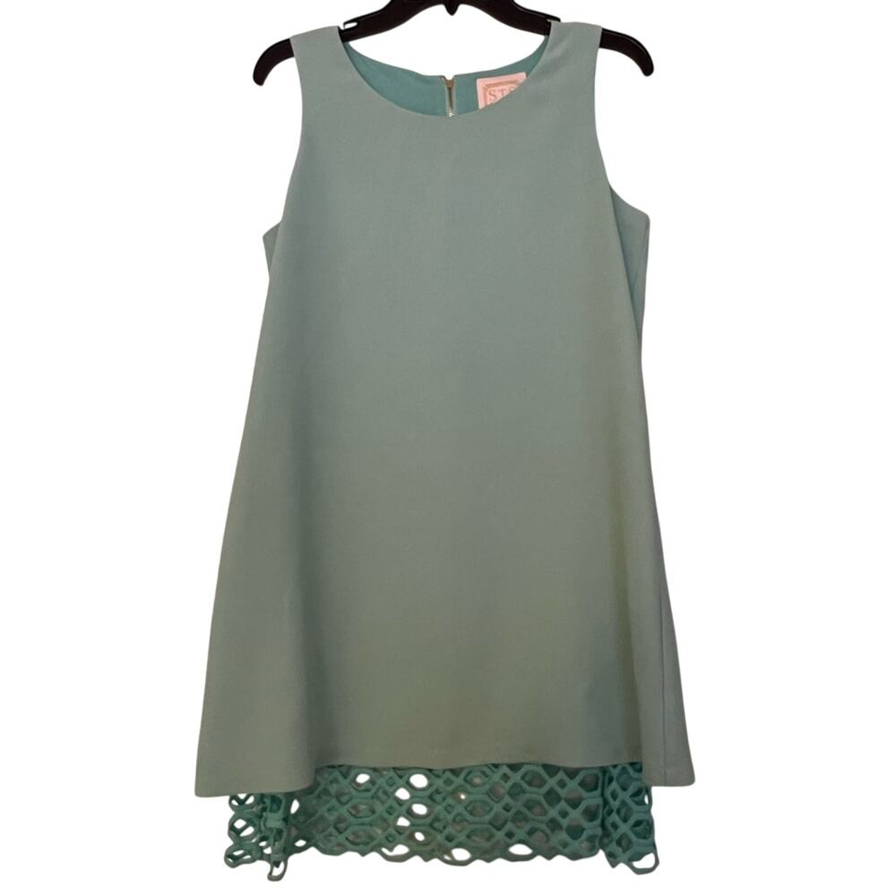 STS Sail to Sable Aqua Blue Lace Sleeveless Dress Sz 6